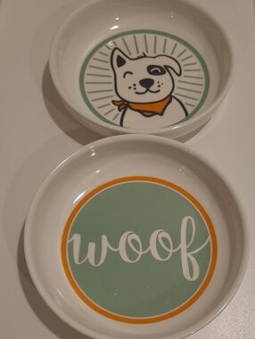 2 Melamine Dog Bowls